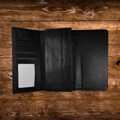 PU Leather Clutch Wallet – Custom Printed Black