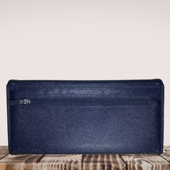 PU Leather Clutch Wallet – Custom Printed Navy