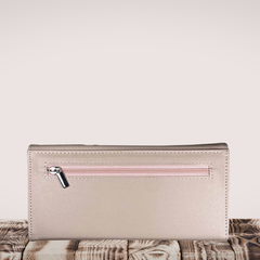 PU Leather Clutch Wallet – Custom Printed Beige