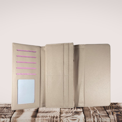 PU Leather Clutch Wallet – Custom Printed Beige