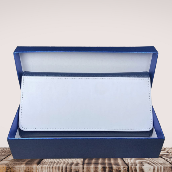 PU Leather Clutch Wallet – Custom Printed Navy