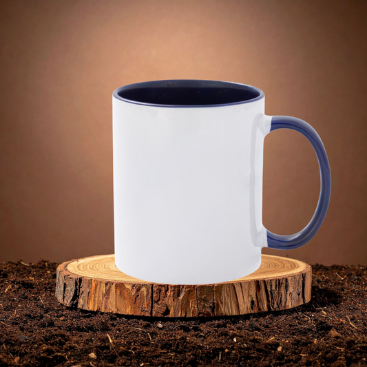 11oz Dark Blue Inner Mug – Custom Printed
